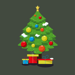 christmas tree and gifts