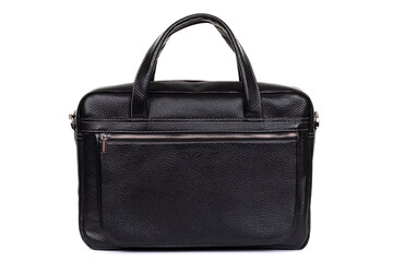 men's solid leather bag close up