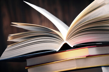 Composition with books on the table
