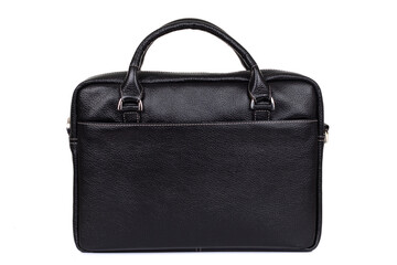 men's solid leather bag close up