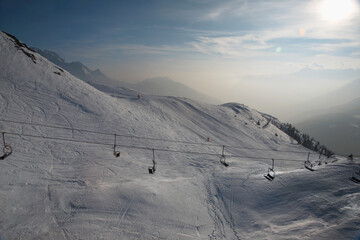 Fototapeta na wymiar Winter skiing concepts