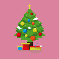 christmas tree with gifts