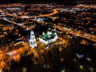 city of Penza night photos made from air.360
