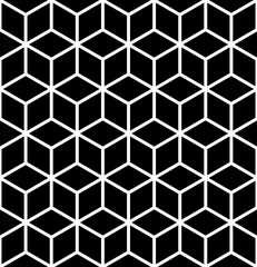 Seamless geometric hexagons pattern. 3D illusion.