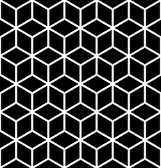 Seamless geometric hexagons pattern. 3D illusion.