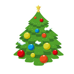 christmas tree isolated on white