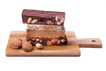 almond nougat typical christmas dessert isolated