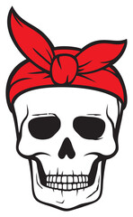 Skull with bandana vector illustration