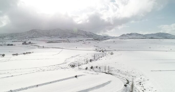 Campo de Murcia nevado, comarca del noroeste
