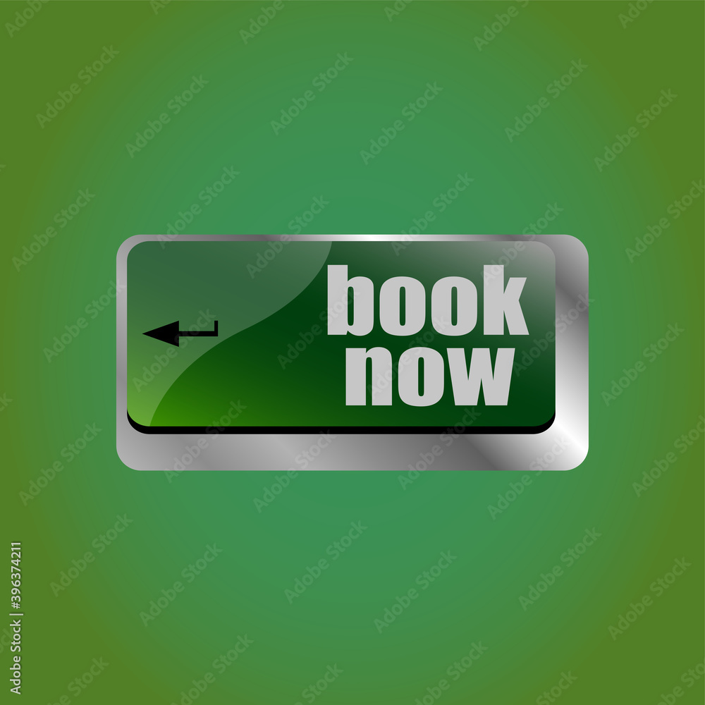 Poster book now button on keyboard key. web icon. web button