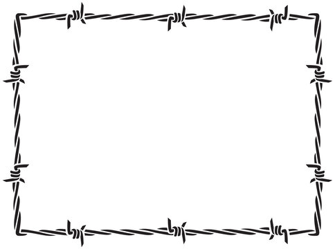 Barbed wire frame (border) vector