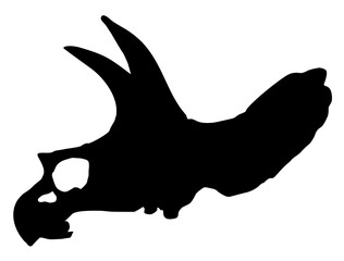 silhouette of the skull of a Triceratops