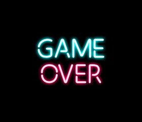 Game Over Neon Letters