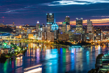 Downtown Pittsburgh At Night