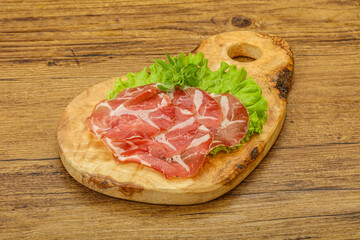 Smoked pork neck slices snack