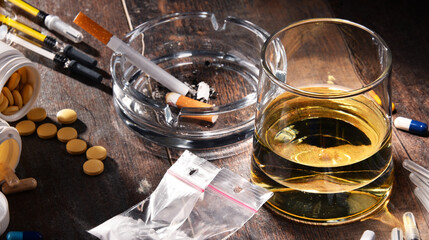 Addictive substances, including alcohol, cigarettes and drugs