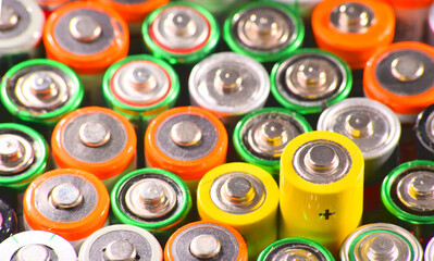 Composition with alkaline batteries. Chemical waste