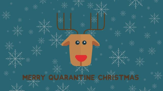 Merry quarantine Christmas concept animated illustration