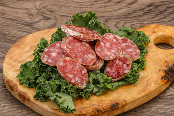 Iberian pork Fuet sausage slices