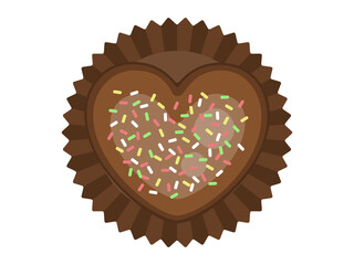 ハート型のチョコレートのイラスト