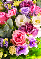 Composition with bouquet of flowers