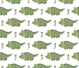 seamless pattern with dinosaurs for Wallpaper in the nursery