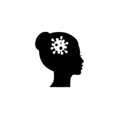 Coronavirus icon. Virus in head icon isolated on white background