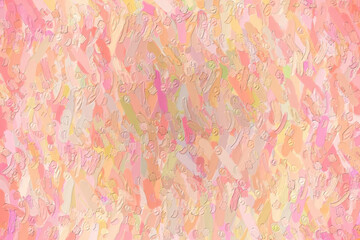 Pink waves large color variation impasto background, digitally created.