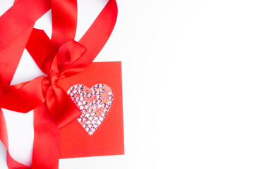 card with heart from paper for Valentines day