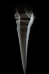 Abstract shape smoke in motion on a black background