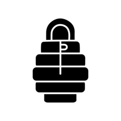 Sleeping bag for winter camping glyph icon