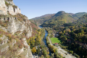 The white limestone rocks of  Lakatnik in autumn, Bulgaria