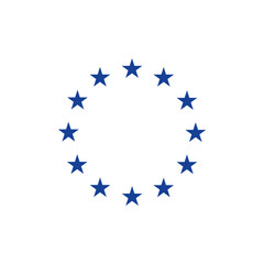 Stars in circle shape. Stock vector illustration isolated on white background.