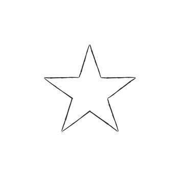 star doodle icon, hand drawn star. Stock vector illustration isolated on white background.