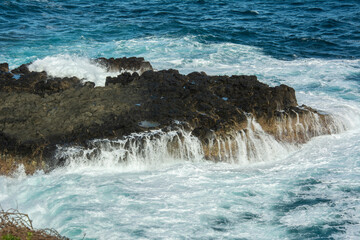 Dramatic rocky coastline near the Nobbies, Phillip Island, Victoria, Australia