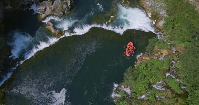 Rafting on the waterfalls of the &Scaron;trbački buk on the Una River