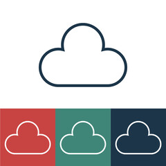 Linear vector icon with cloud