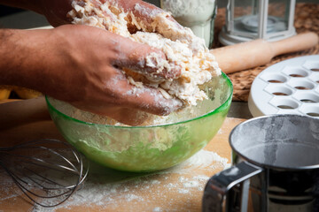 The dumplings are homemade.
Homemade food.
