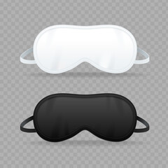 Realistic Detailed 3d Blank White and Black Sleep Mask Template Mockup. Vector - 396384673
