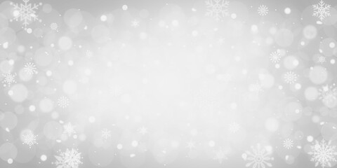christmas background with snow and snowflakes white background