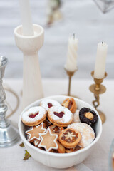 Christmas cookies in white plate