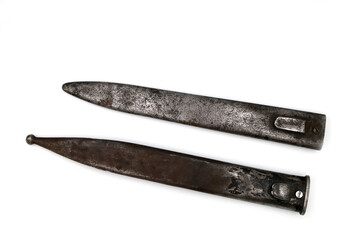 Obraz premium iron scabbard from a bayonet-knife on a white background