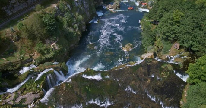 Rafting on the waterfalls of the &Scaron;trbački buk on the Una River