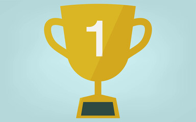 シンプルな優勝トロフィーのイラスト