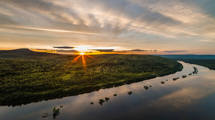 sunset over the river
