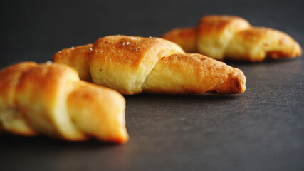 Delicious homemade bagel croissant