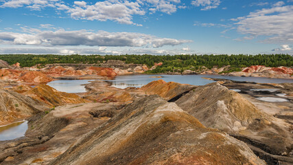 abandoned quarry of coloured clay
