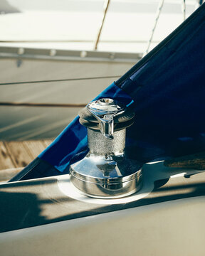 close up of yacht's winch