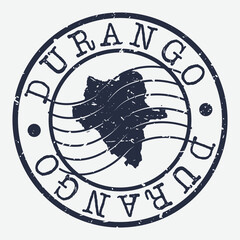Durango, Mexico Stamp Postal. A Map Silhouette Seal. Passport Round Design. Vector Icon Design Retro Travel.