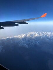 Fototapeta premium Blue sky whit airplane